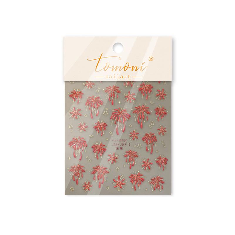 

Tomoni Hot Stamping Mo Shi Collaboration Nail Stickers - Star Firework Design