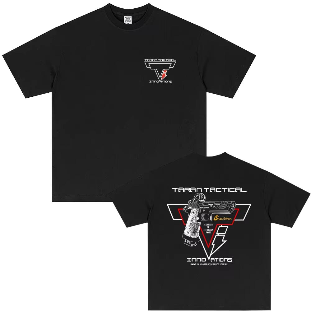 Tactical Pistol Men Cotton TShirt Streetwear Graphic Tee Casual Cool Outdoor Sports Fashion - Men s Summer Cotton Graphic Tee S