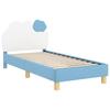 Children S Bed Frame with Headboard Blue 80 X 160 Cm PU Leather