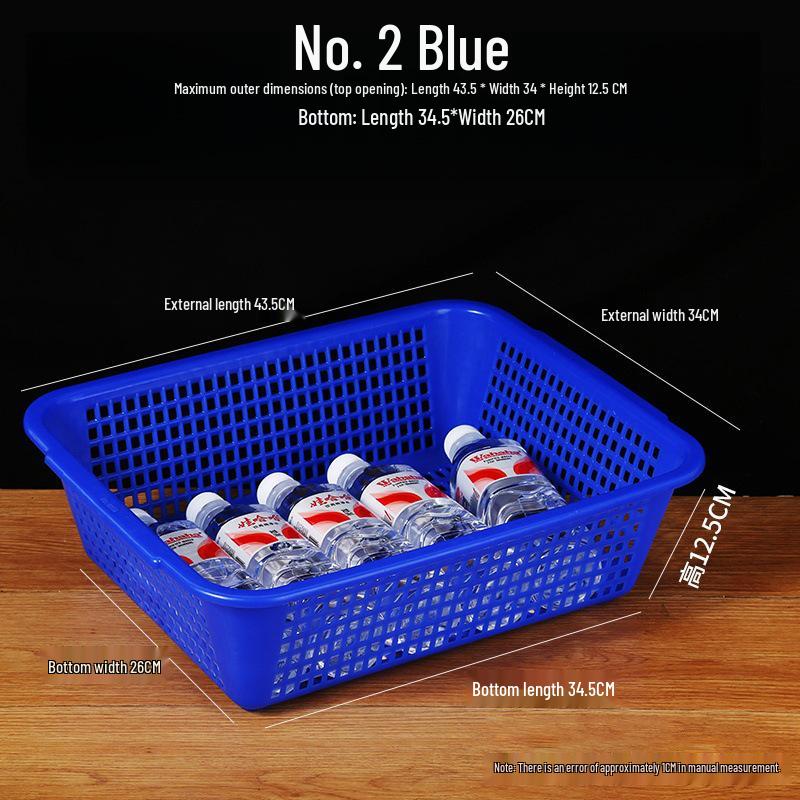 Large White Plastic Rectangular Kitchen Basket for Draining, Washing, and Storage