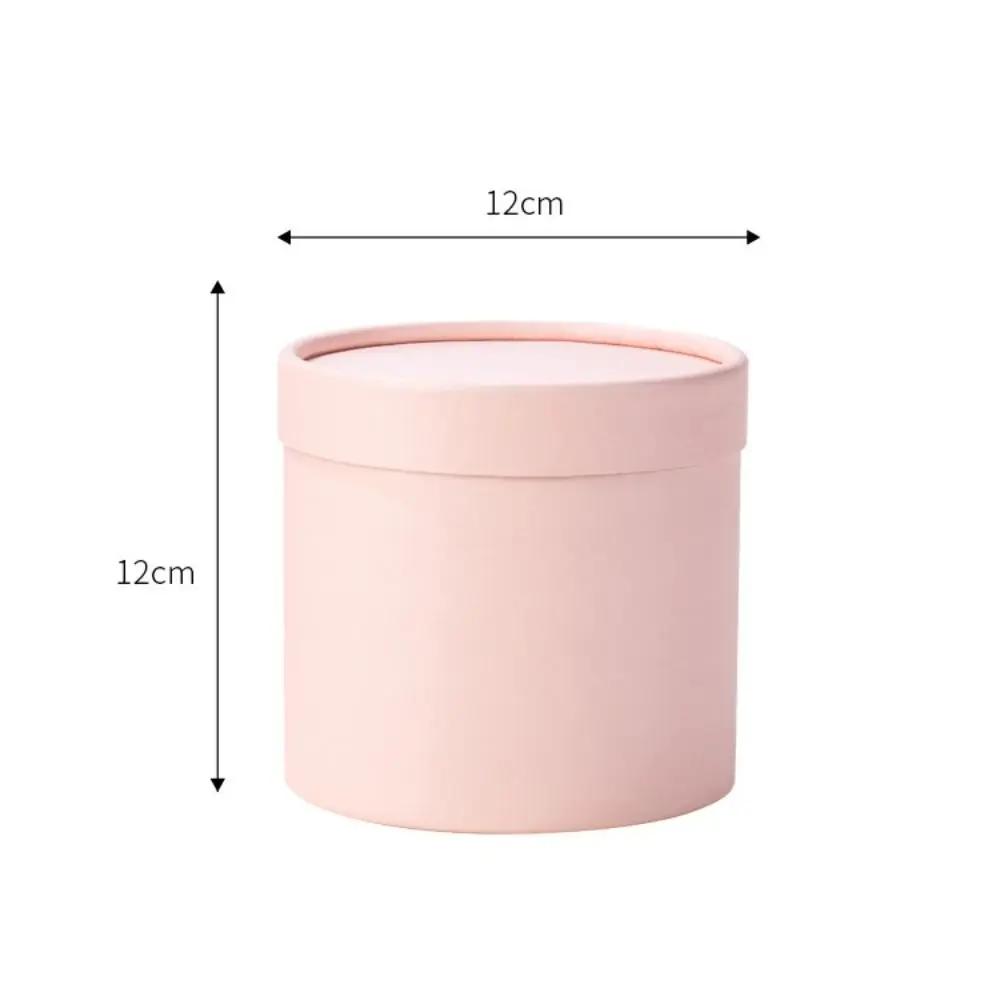Neue Runde Blume Geschenkbox Einfarbige Silberne Geschenkverpackung Papierbox Karton Blumenarrangement Eimer Strauß Aufbewahrung