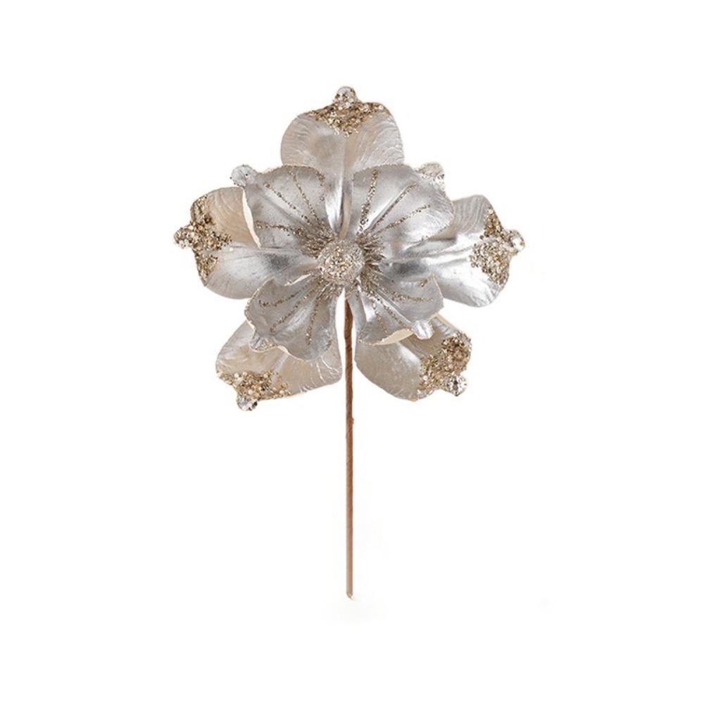 DIY Artificial Xmas Flower High-grade Glitter Flower 23CM Simulation Christmas Flower  Party