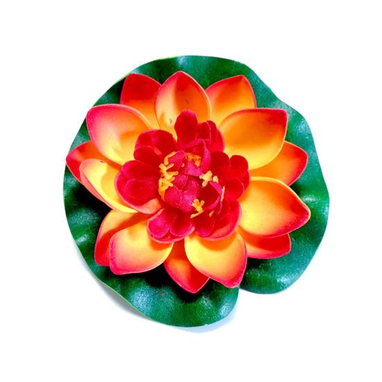 Floating Artificial Lotus Flowers with Lotus Leaf Realistic Faux Pond Plants Ornament for Lake Pool Aquarium Water Decoration