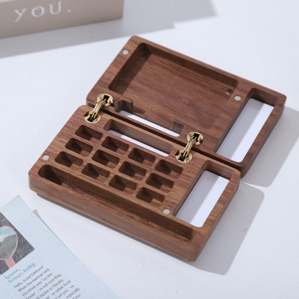 Compact Watercolor Palette Walnut Wood Pocket Palette Mixing Paint Tray  Sketch Painting