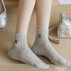 Breathable Women Ankle Socks Ruffle Lace Bow Embroidery Socks New Cotton Short Socks