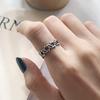Trendy Hexagram Star Silver Ring: Adjustable S925 Sterling for Women