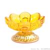 Crystal Glazed Lotus Shaped Fruit Plate Serving Colorful Household Restaurant Supplies Indoor Buddha Ornaments Tribute Plate 1Pc