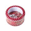 Xmas Candy Can with Clear Cover Santa Claus Printed Cookie Tins Containers Baby Shower Wedding Party Table Holiday Supplies