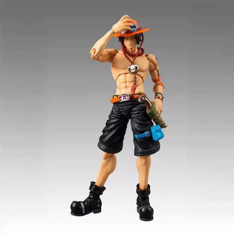 18cm Anime One Piece Mobile Ace Action Figures Joint Mobility Model Ornament Toy Peripheral Gifts Desktop Decoration Collection