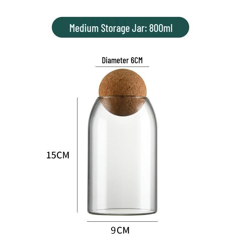 Xibi Transparent Glass Storage Jar for Coffee Beans and Grains
