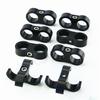 8pcs AN-6 AN6 14MM Braided Hose Separator Clamp Bracket Black Oil Fuel Hose Line