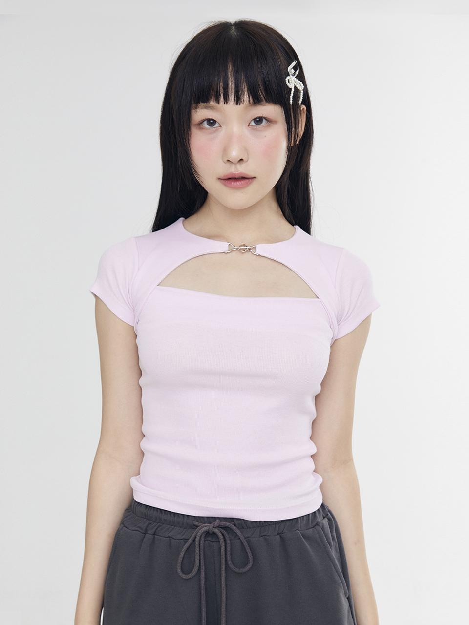 Adore Bell Heart Buckle T-Shirt - Pink Free
