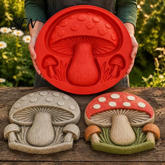 Ornamenti da Giardino Fatti a Mano Stampo in Silicone per Pietra da Calpestio, Stampini per Pavimentazione Girasole/Farfalla/Ape/Zucca/Fiocco di Neve/Fungo/Fatina, Riutilizzabili in Calcestruzzo