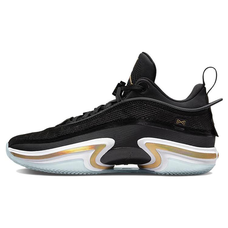 

New JORDAN 36 Low Black Gold Clear Sole DH0833-071 40.5