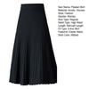 Women Pleated Skirt Elastic High Waist A-Line Midi Solid Color Mid-calf Length Skirt Thickened Commuting Style Skirt