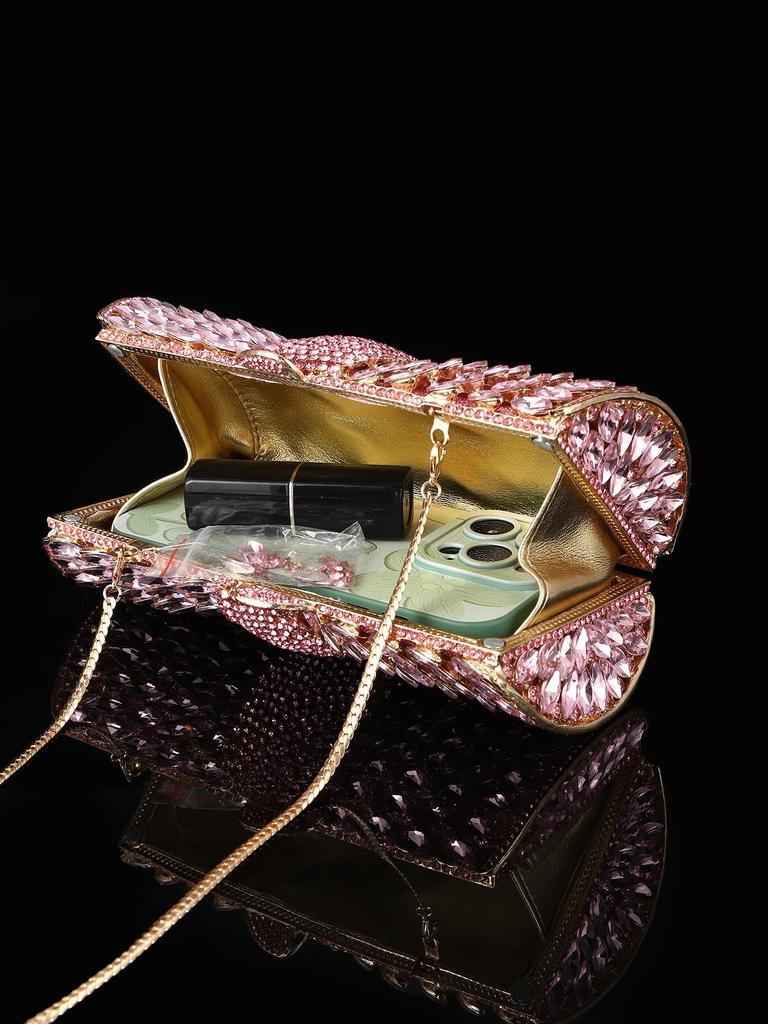 European-American Rhinestone Clutch: Creative Hollowed-Out Women's Evening Handbag for Banquets