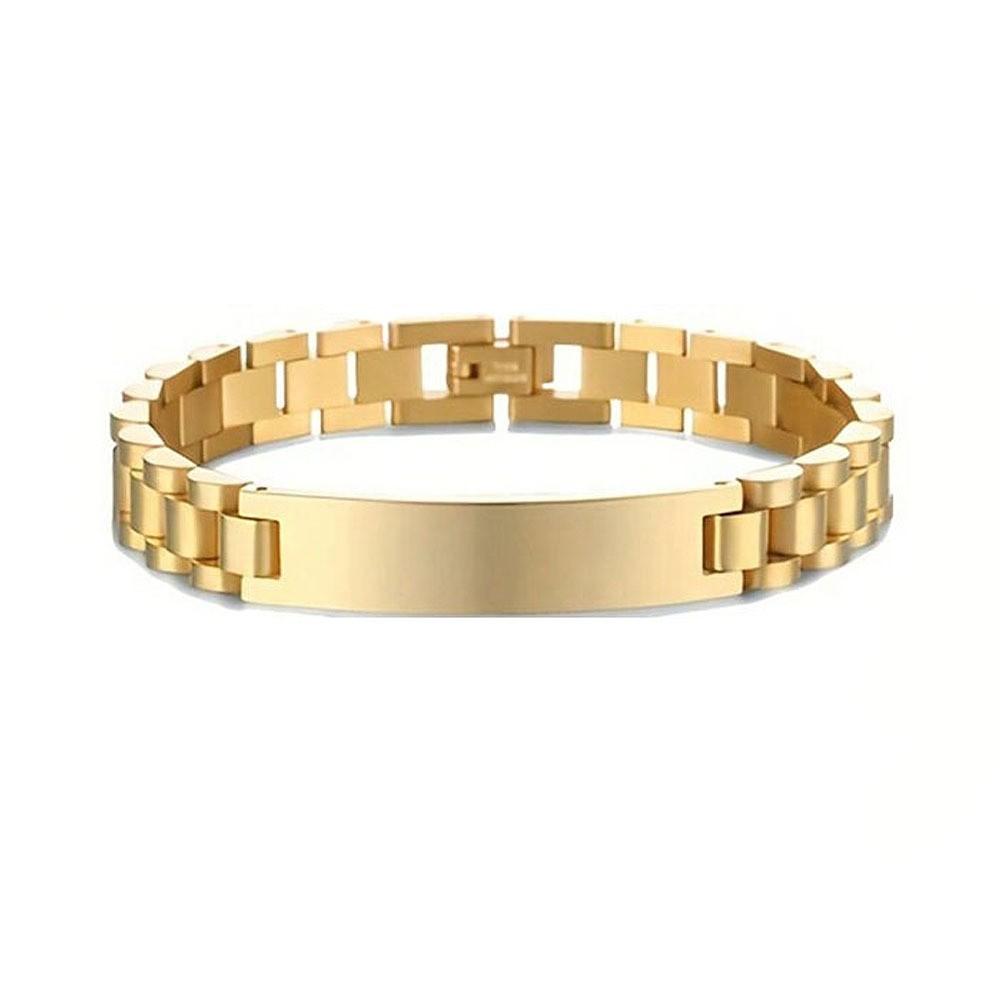 Stainless Steel Men s Bracelets, European and American Adjustable Size Chain Bracelets, Laser Engraved Names and Logos 21cm&Bracelet