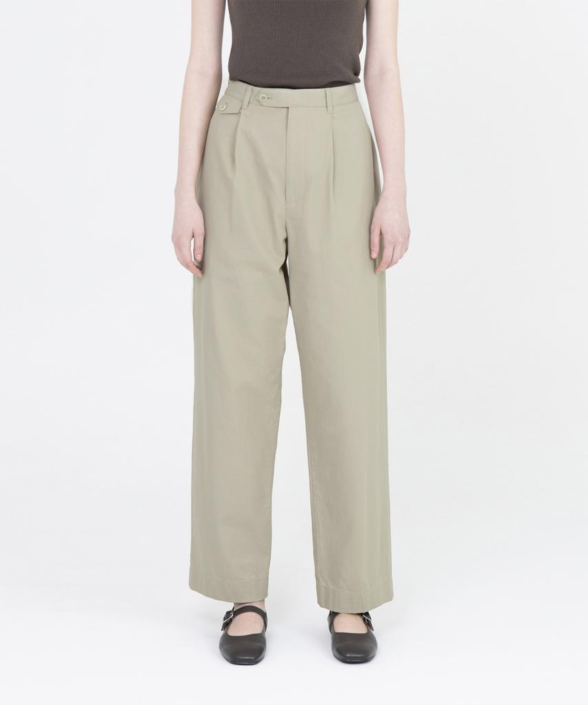 Beulaunyadeu W Loose Tapered Cotton Pants, Stone