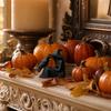 3D Printed Witch Ornament, with Stable Base Matte Black Figurine, Gothic Style Resin Sculpture for Halloween Party Home Decorations