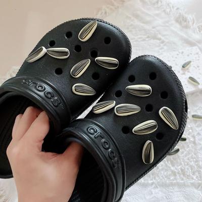 Ayakkabı Charm DIY Pimleri Üç Boyutlu Kavun Çekirdeği Patlamış Mısır Pirinç Dekorasyon Toka Delik Ayakkabı Charms Seti Aksesuarları Çocuk Erkek Kız Hediye