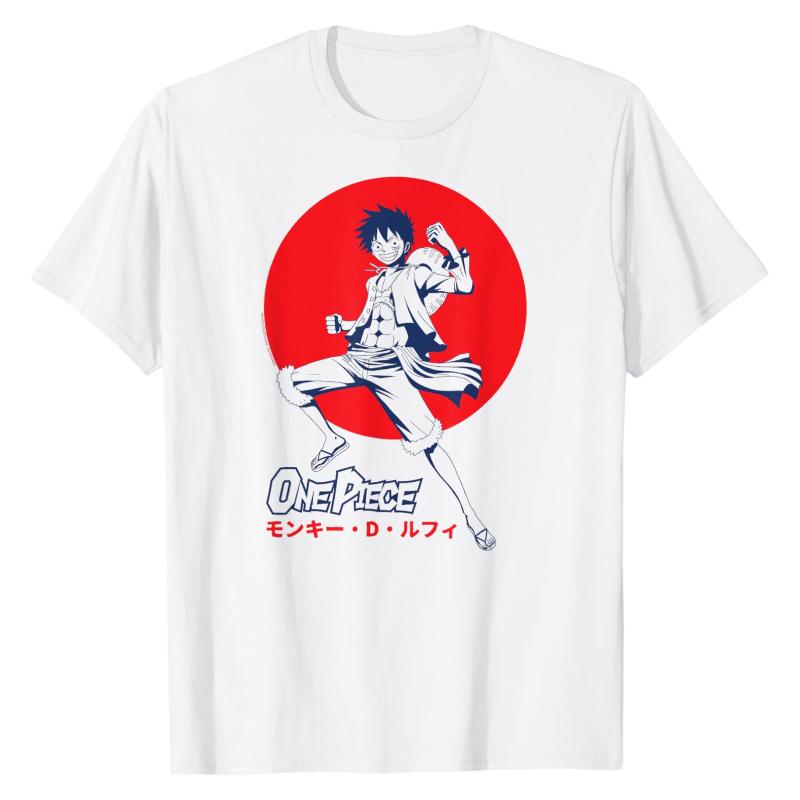 

Monkey D Luffy One Piece TShirt Japanese Red Sun Character Print Cotton Lightweight Breathable Casual Everyday Fashion Tops S