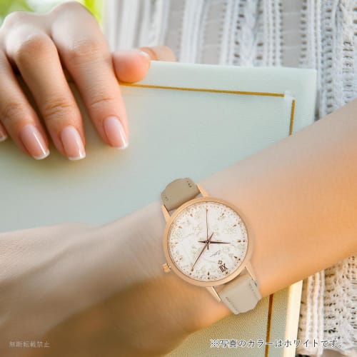 Fieldwork Women's Analog Watch with Leather Strap and Floral Pattern, Gray, Altea YM088-4