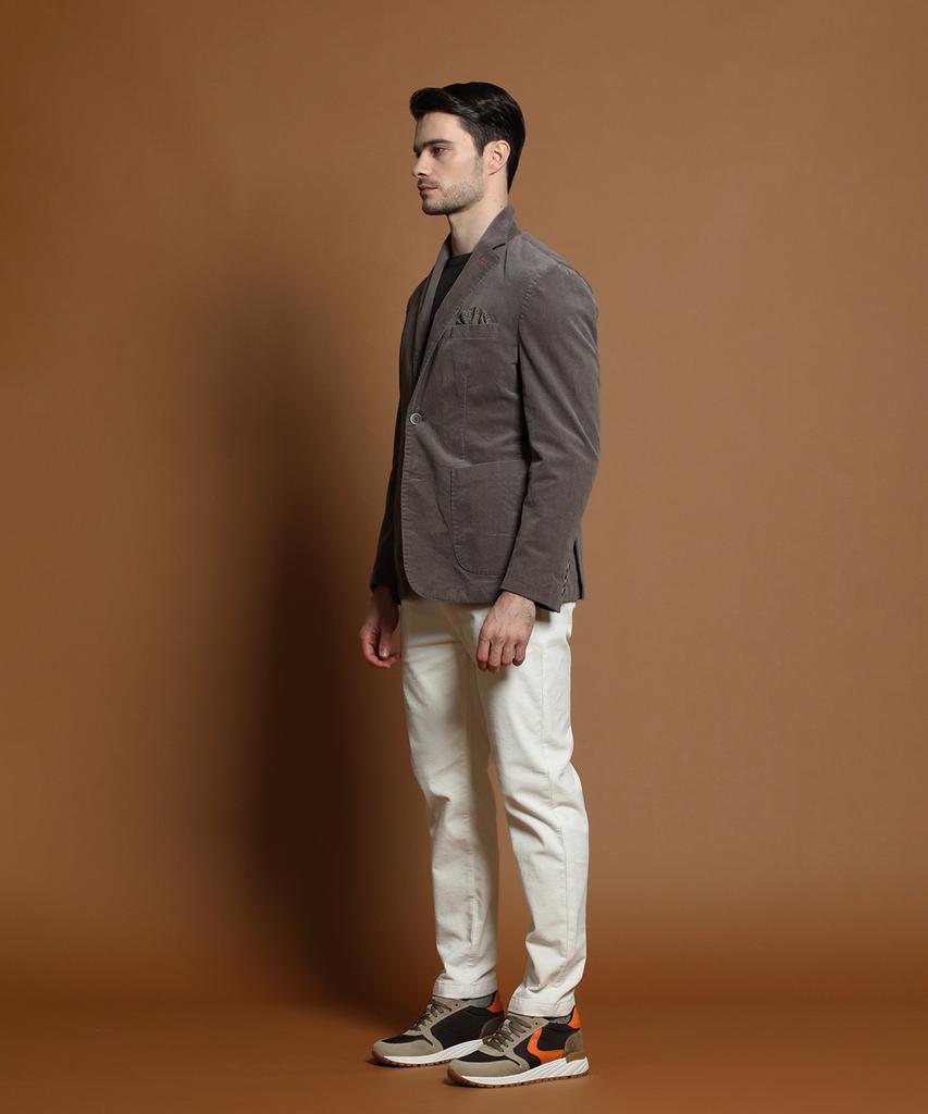 Panicale Charcoal Slim Fit Corduroy Jacket