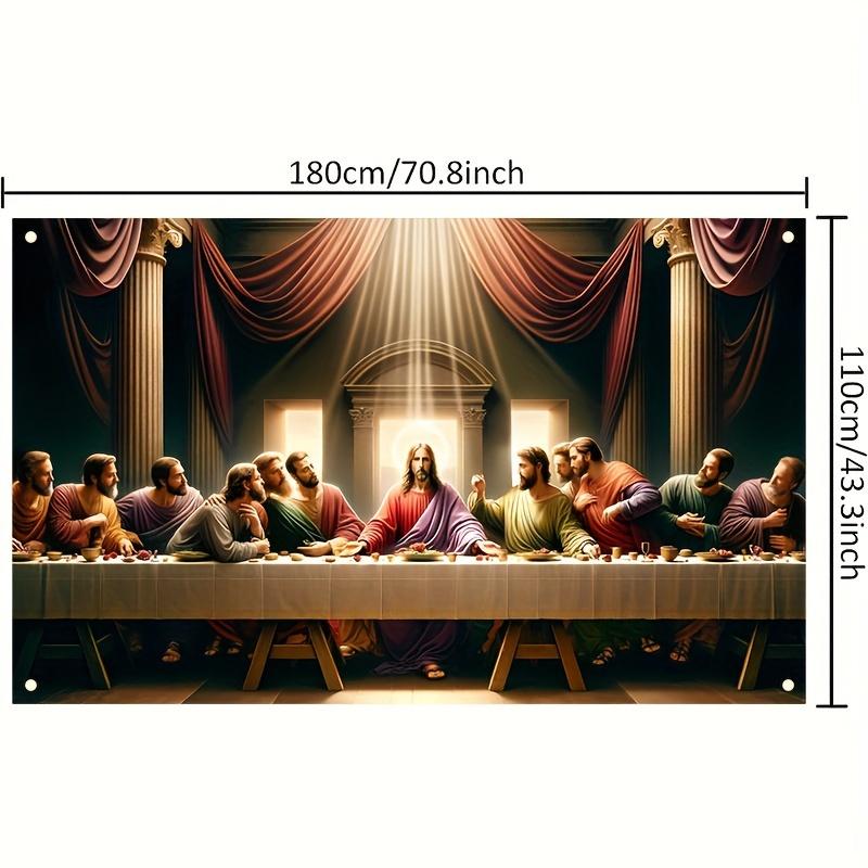 The Last Supper Tapestry Wall Hanging Jesus Christ Religious Art Fabric Poster Classic Painting Print For Living Room Bedroom