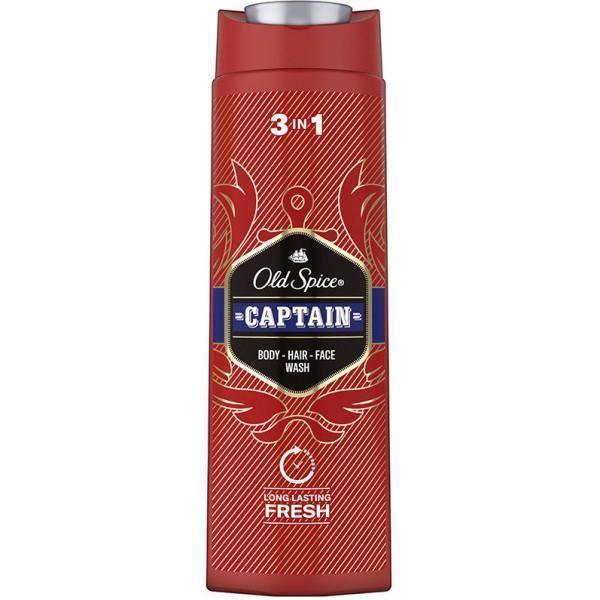 Gel douche 3 en 1 Old Spice Captain 400 ml - Mixte - Flacon