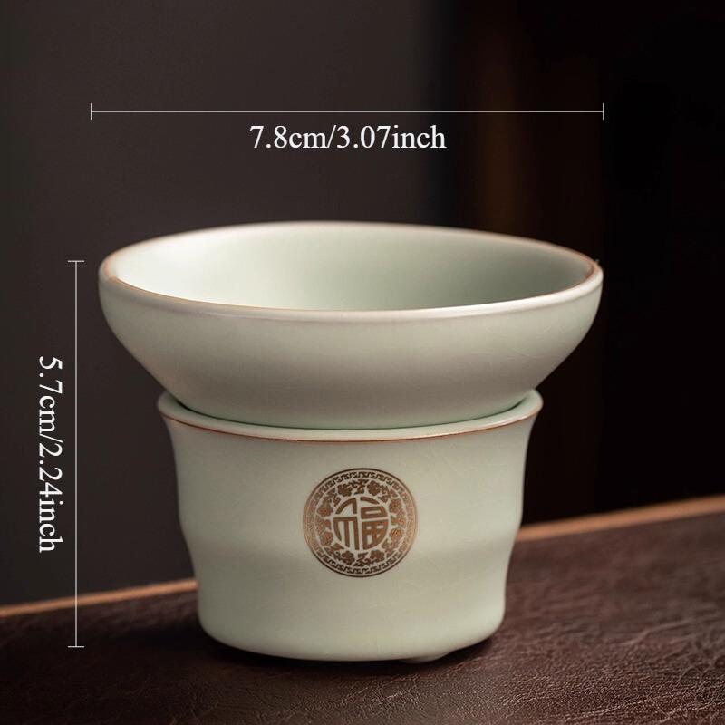 

Lucky Ru Kiln Tea Leaks 2pcs Fair Cup Tea Residue Filter Can Nourish and Open Slices Tea Strainer Light Green Teaset Accessories светло-зеленый