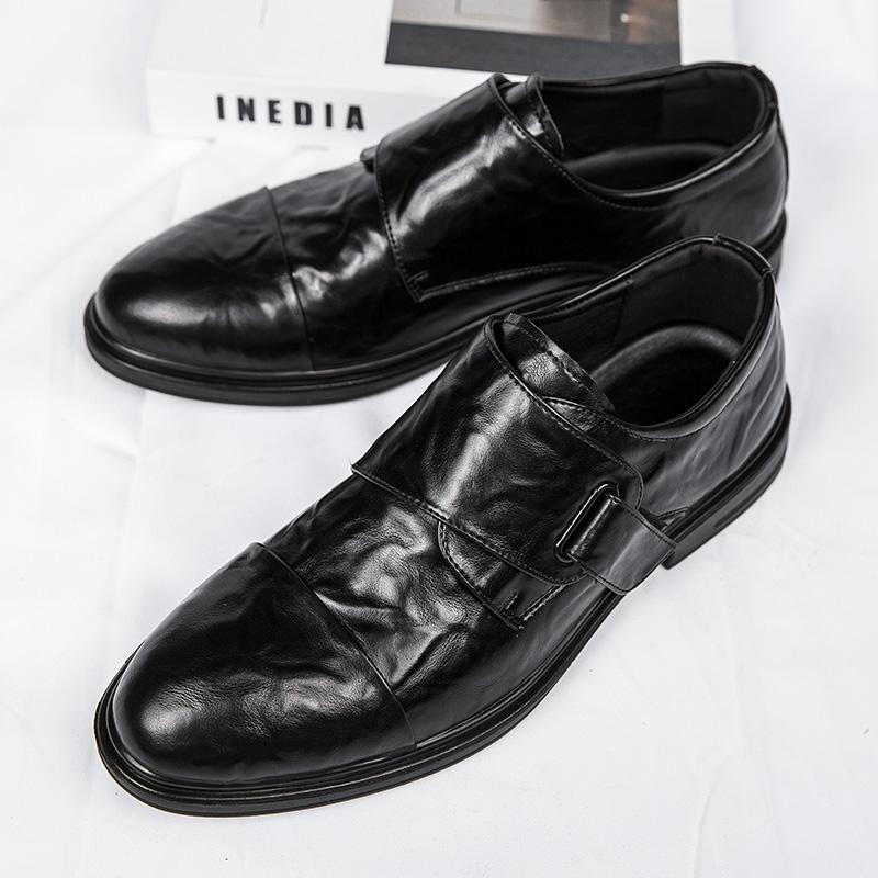 New Leather Shoes for Men Black Classic Men Casual Shoes Slip-on Soft Bottom Pointed Men's Driving Shoes Business Loafers