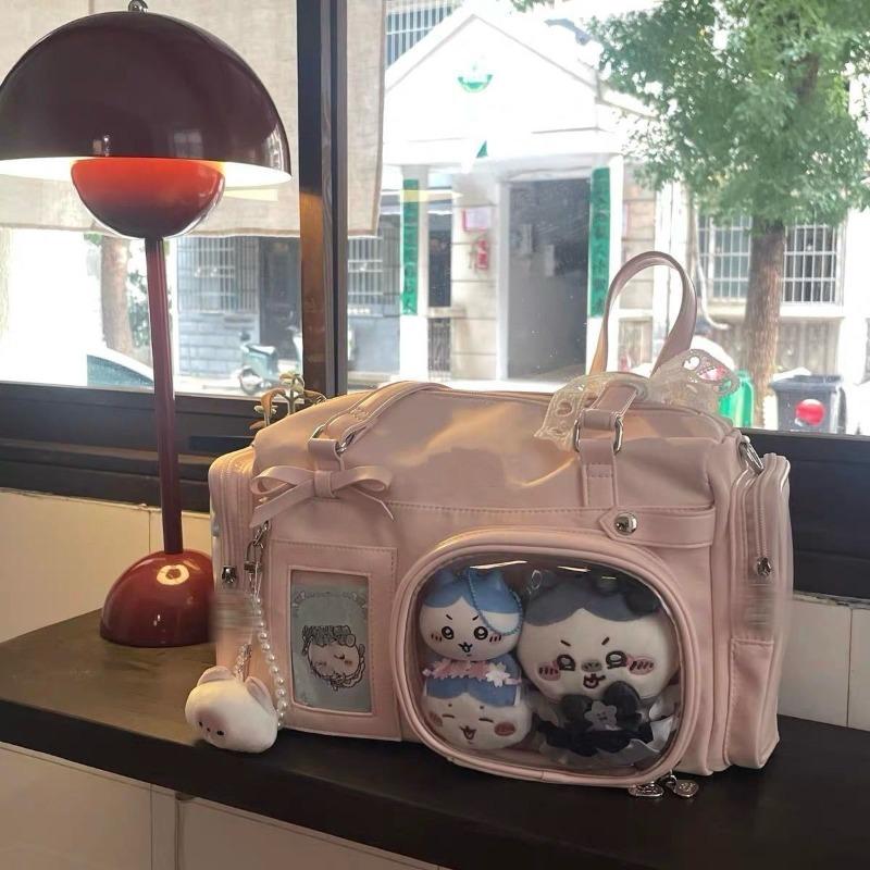 Two-dimensional Baby Bag Girls Transparent Tote Bag Commuting Large Capacity Shoulder Messenger Bag Pain Bag Tide