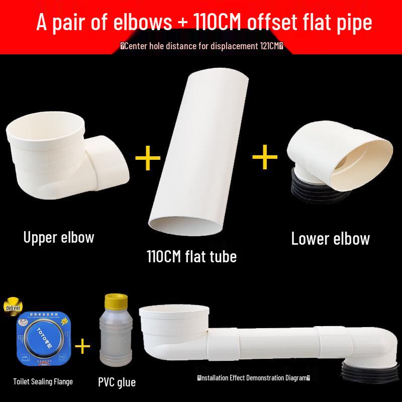 

360° Adjustable Flat Tube Toilet Shifter Kit