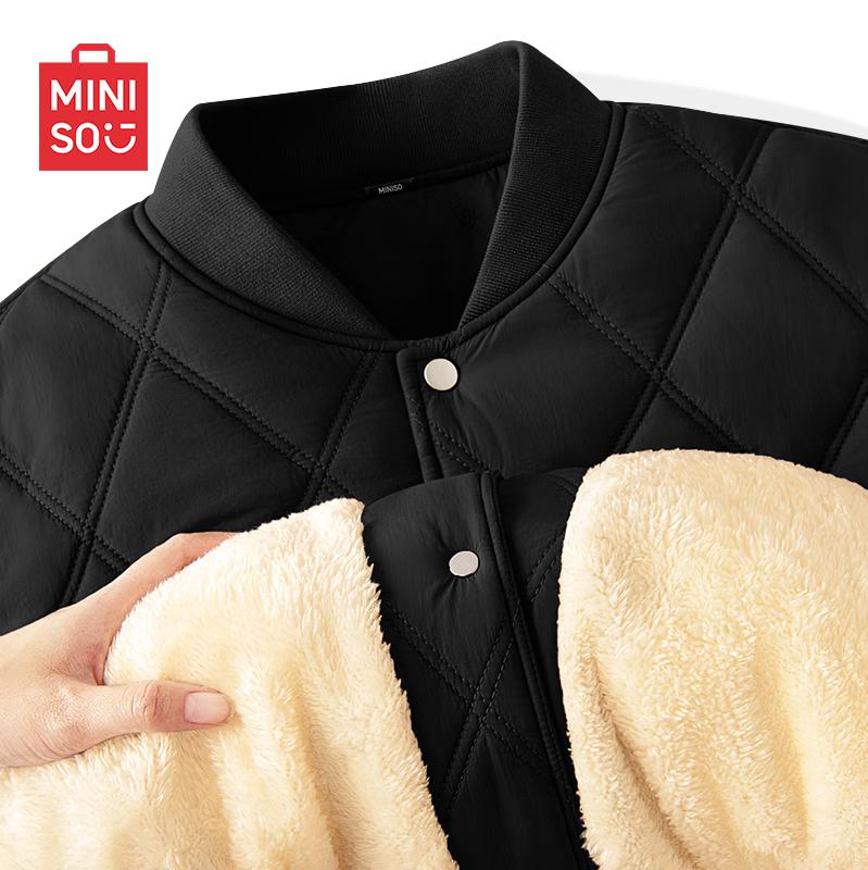 MINISO Men's Quilted Baseball Collar Winter Jacket