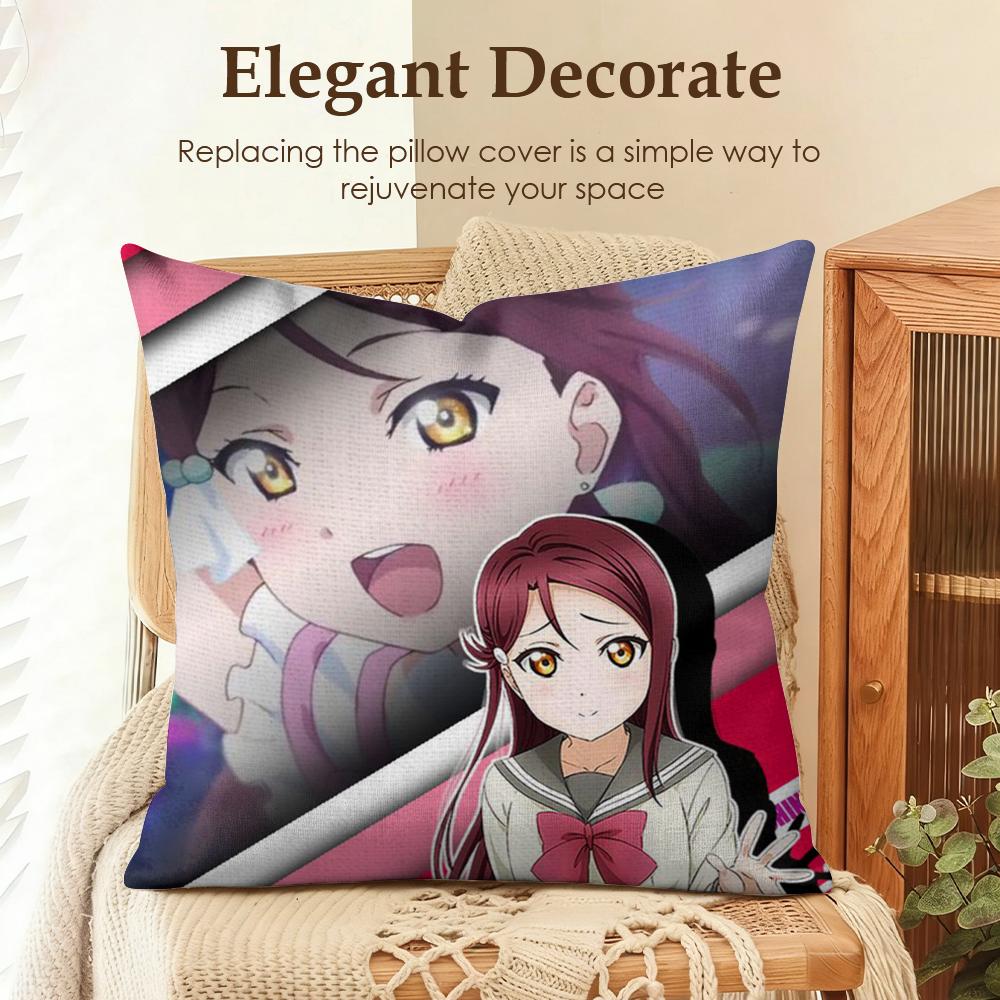 

Love Live School Idol Cushion Cover Natural Linen Organic Fabric DoubleSided Printing Sofa Home Decor Gift Pillow Case 30x30cm