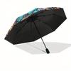 Stained Dragon Window Panel: Fantasy Art DecorUmbrella, Portable 3-Fold Compact Umbrella,Christmas Gift ES521