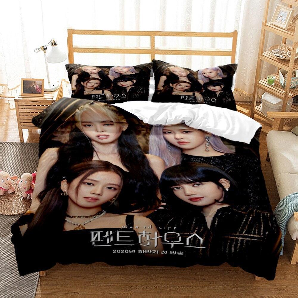 

Домашний текстиль Цифровая печать Постельное белье Kpop Комбинация Blackpink Набор из трех предметов 90*190