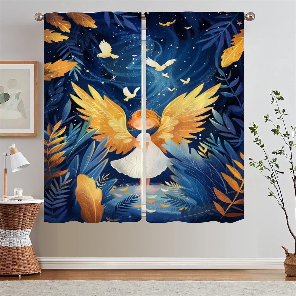 

Cherub Home Interior Curtains for Camera Curls Ready Curtains Cheap Things With Free Shipping for Home Tulle in Kitchen Blinds W50xH70cmx2pcs-CL