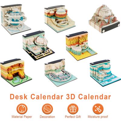 Creative 3D Art Notes Multifunctional Memo Mat 3D Model Notepad DIY Beautiful Desk Decoration Notes Home Office Birthday Gift