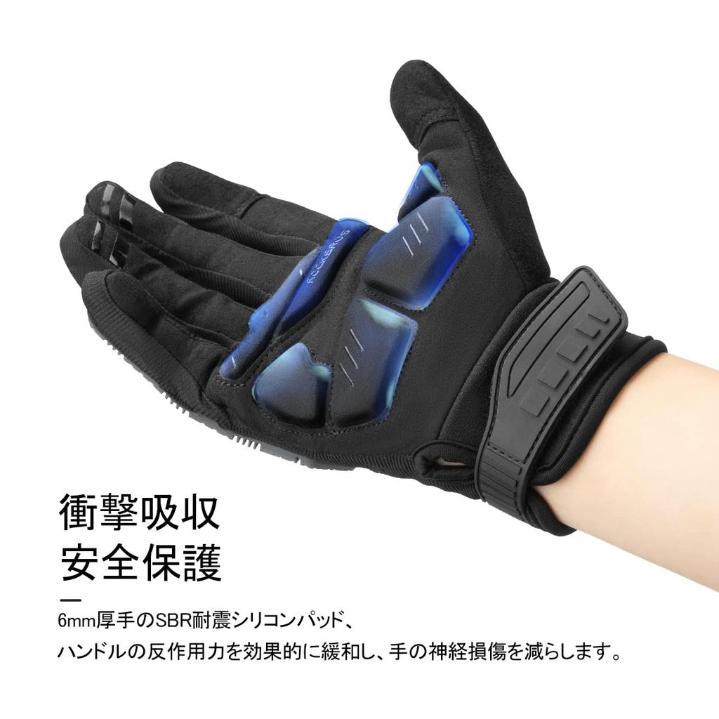 ROCKBROS Motorcycle Touchscreen 3D Airsoft Motorcycle and Bicycle and Full and Thermal Gloves, Spring/Autumn, Impact-Resistant, Compatible, Padded,