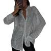 New Spring & Summer Pearl Beaded Top Cardigan with Stand Collar Long Sleeve Women's Shirt Jacket Basic Style