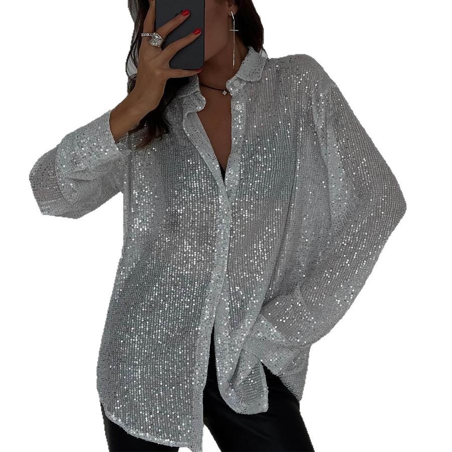 New Spring & Summer Pearl Beaded Top Cardigan with Stand Collar Long Sleeve Women's Shirt Jacket Basic Style