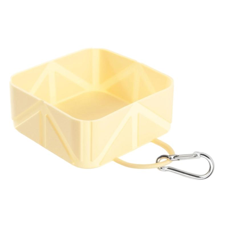 

Foldable Puppy Waterer Travel Bowl For Dog And Cats Leakproof Foldable Feeders Outdoor Hiking Gear Secure Locking Clip жёлтый