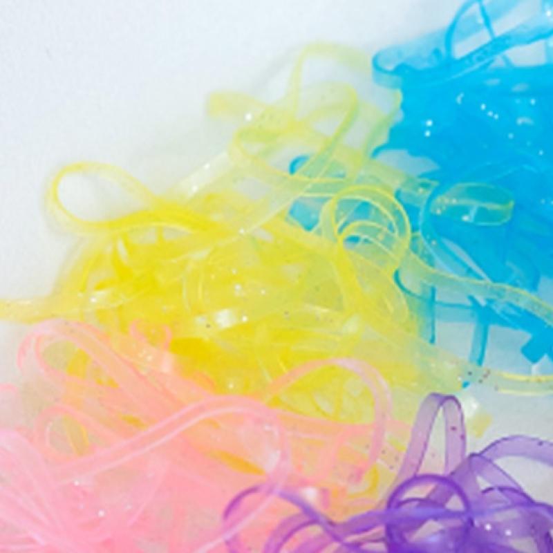Daiso Glitter Pastel Color Tpu Bands  Pack Of 120