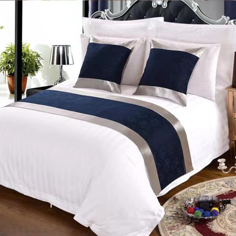 Runner da letto in stile europeo, ricamo di lusso, bandiera, runner da tiro, camera da letto, decorazione per la casa, letto, asciugamano, federa