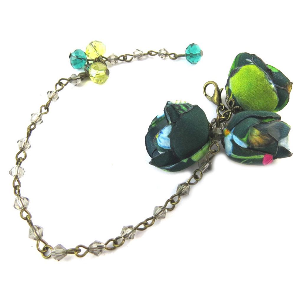 Les Trésors De Lily [P0800] - Emerald Green 'Les Antoinettes' Artisanal Bracelet (handmade)