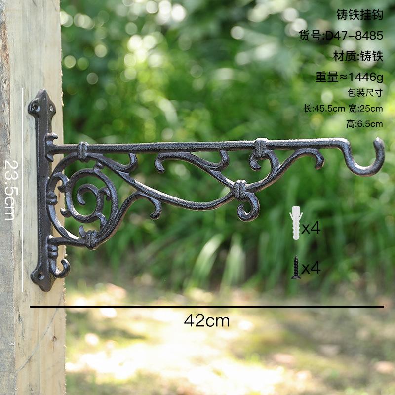 European Vintage Cast Iron Bird Hook Distressed Finish for Garden Patio Outdoor Wall Decor