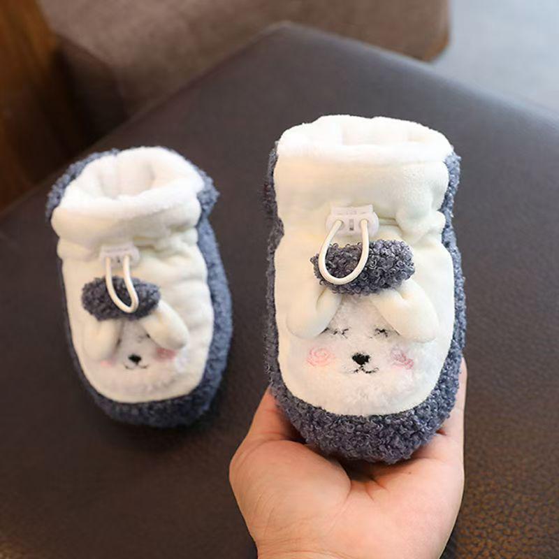 Newborn Baby Soft Sole Cotton Shoes - Thickened Velvet, Anti-Drop Foot Covers for Boys & Girls (0-1 Year)
