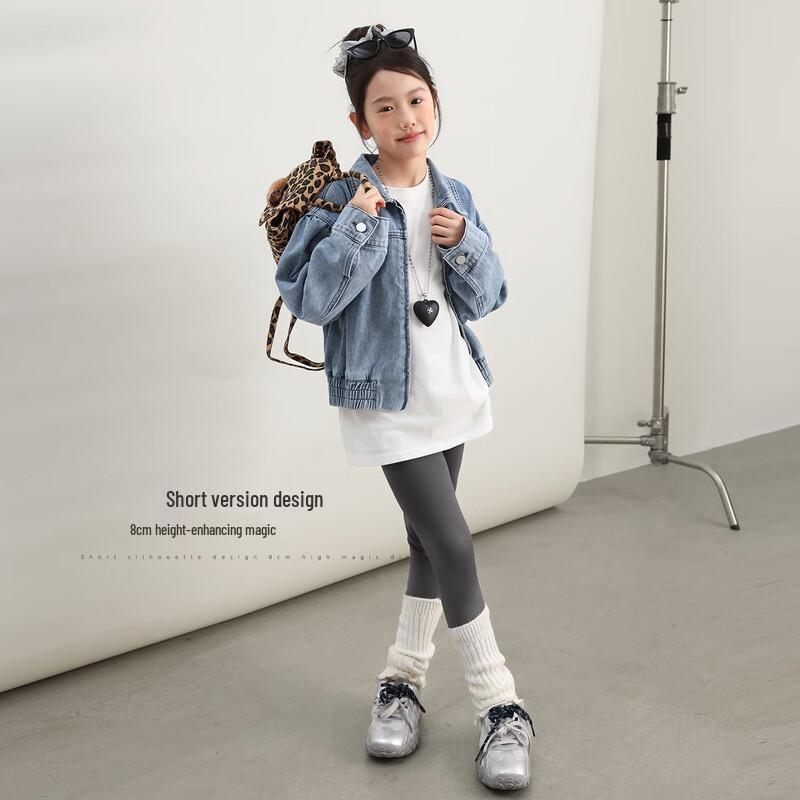 LUSON Girls' Short Washed Denim Jacket