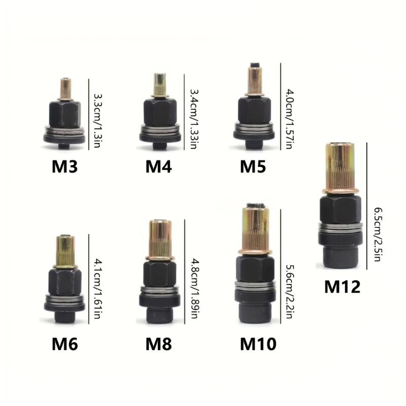 Easy Installs Rivet Nut Set Pack of 77 with Carbon Steel Construction 3mm To 12MM Size Fasteners Set for Efficient Work
